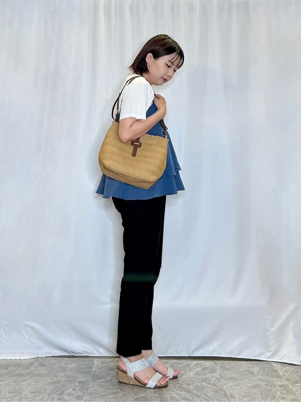 ネリさんの「SHOO･LA･RUE｜【S-LL/セットアップ可/ひんやり】女性らしさ溢れる ティアードキャミソール」を使ったコーディネート