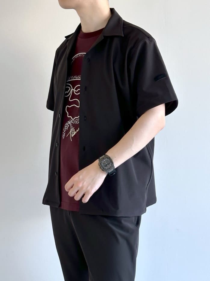 イッシーさんの「TAKEO KIKUCHI｜【COOL CITY WEAR】エアートール オープンカラーシャツ /接触冷感・通気性」を使ったコーディネート