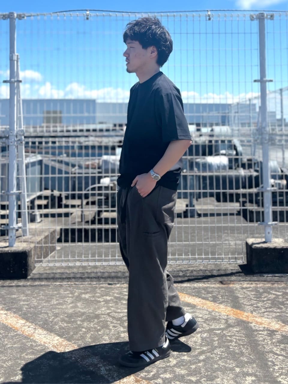 タニさんの「THE SHOP TK｜パーフェクテックリンクス半袖Tシャツ 【接触冷感／吸水速乾／UVカット／洗濯機OK】」を使ったコーディネート