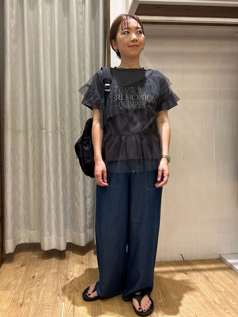 ga_riさんの「THE SHOP TK｜【セットアイテム】チュール&times;ロゴTシャツ/洗える」を使ったコーディネート
