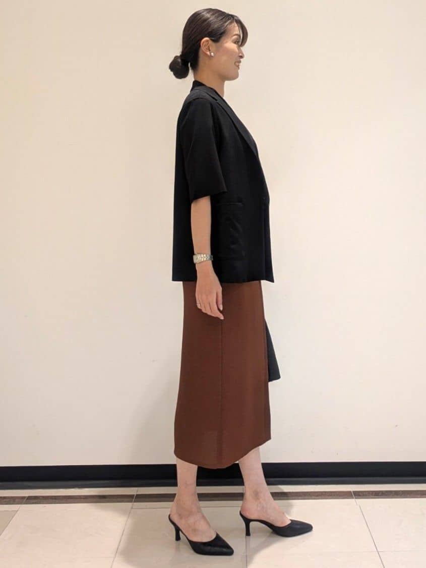mikiさんの「COUP DE CHANCE｜【手洗い可／日本製】五分袖ジャケット」を使ったコーディネート