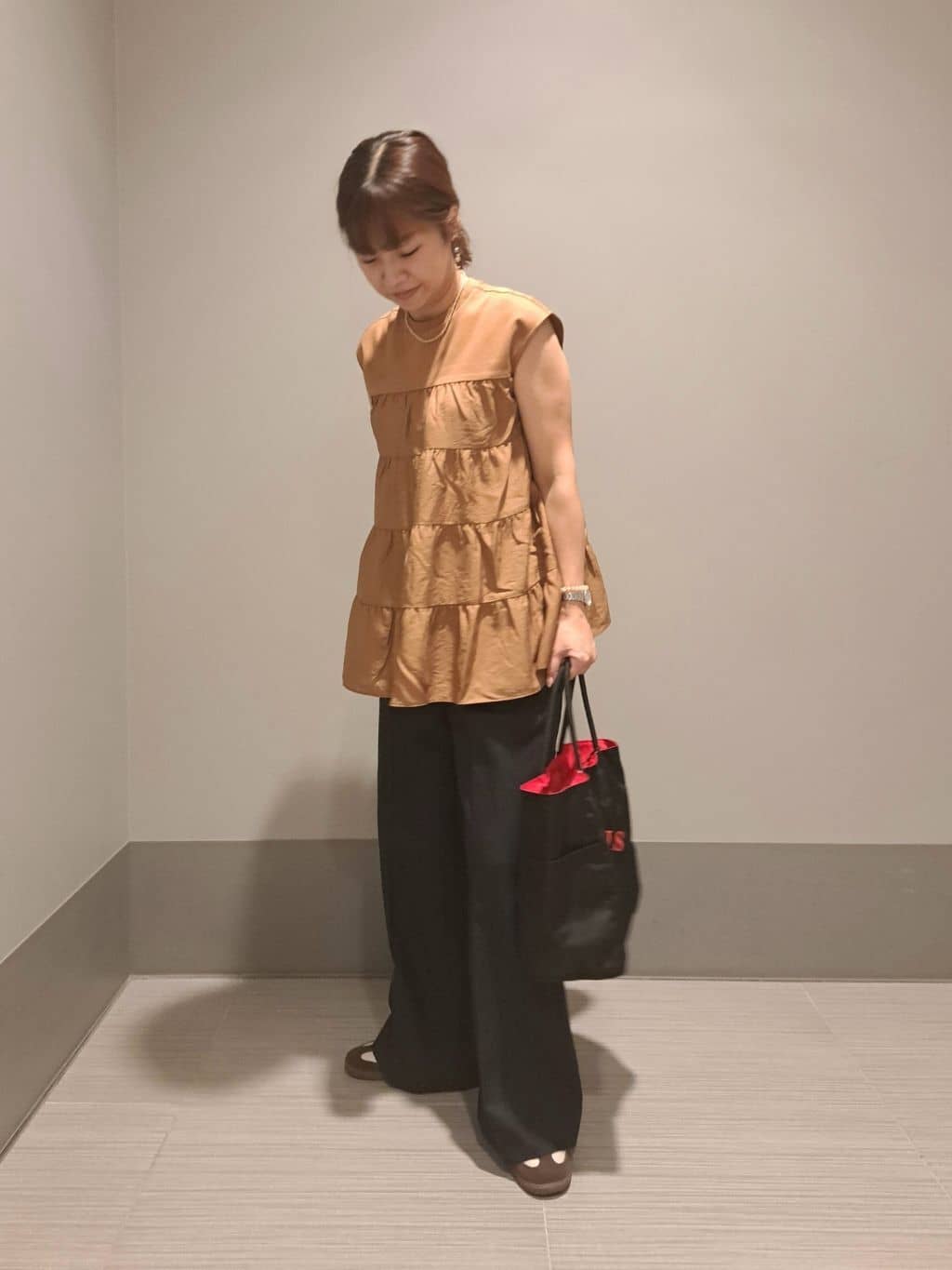 Takahashiさんの「DRESSTERIOR｜◆【接触冷感/イージーケア】ティアードコンビカットソー」を使ったコーディネート