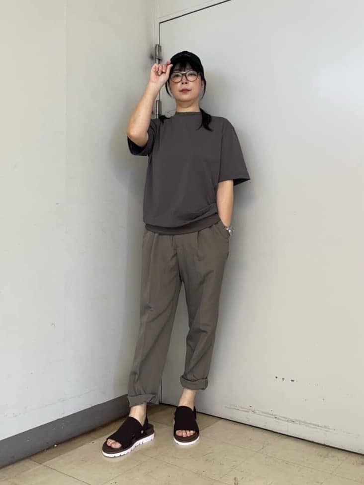 iwさんの「TAKEO KIKUCHI｜【COOL CITY WEAR】テーラードTシャツ /接触冷感」を使ったコーディネート