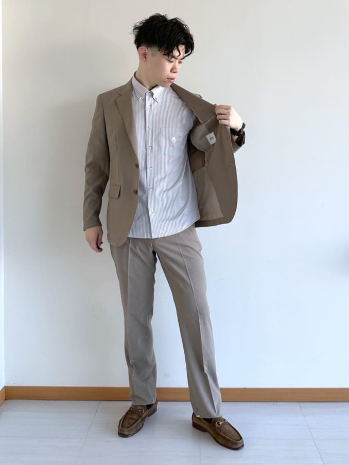 イッシーさんの「TAKEO KIKUCHI｜【COOL CITY WEAR】アーバンクール ジャケット /接触冷感・吸水速乾」を使ったコーディネート
