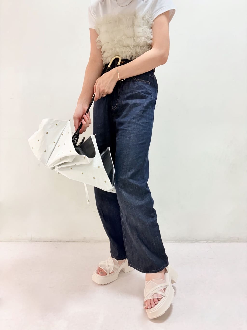 sakiさんの「ESPERANZA｜チュールフリルサンダル」を使ったコーディネート