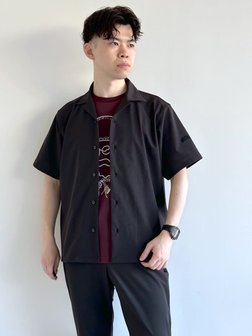 イッシーさんの「TAKEO KIKUCHI｜【COOL CITY WEAR】エアートール オープンカラーシャツ /接触冷感・通気性」を使ったコーディネート