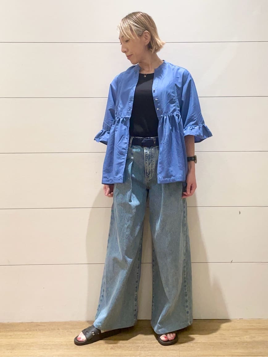 Ryoさんの「THE SHOP TK｜フリルチュニックブラウス【洗濯機OK】」を使ったコーディネート