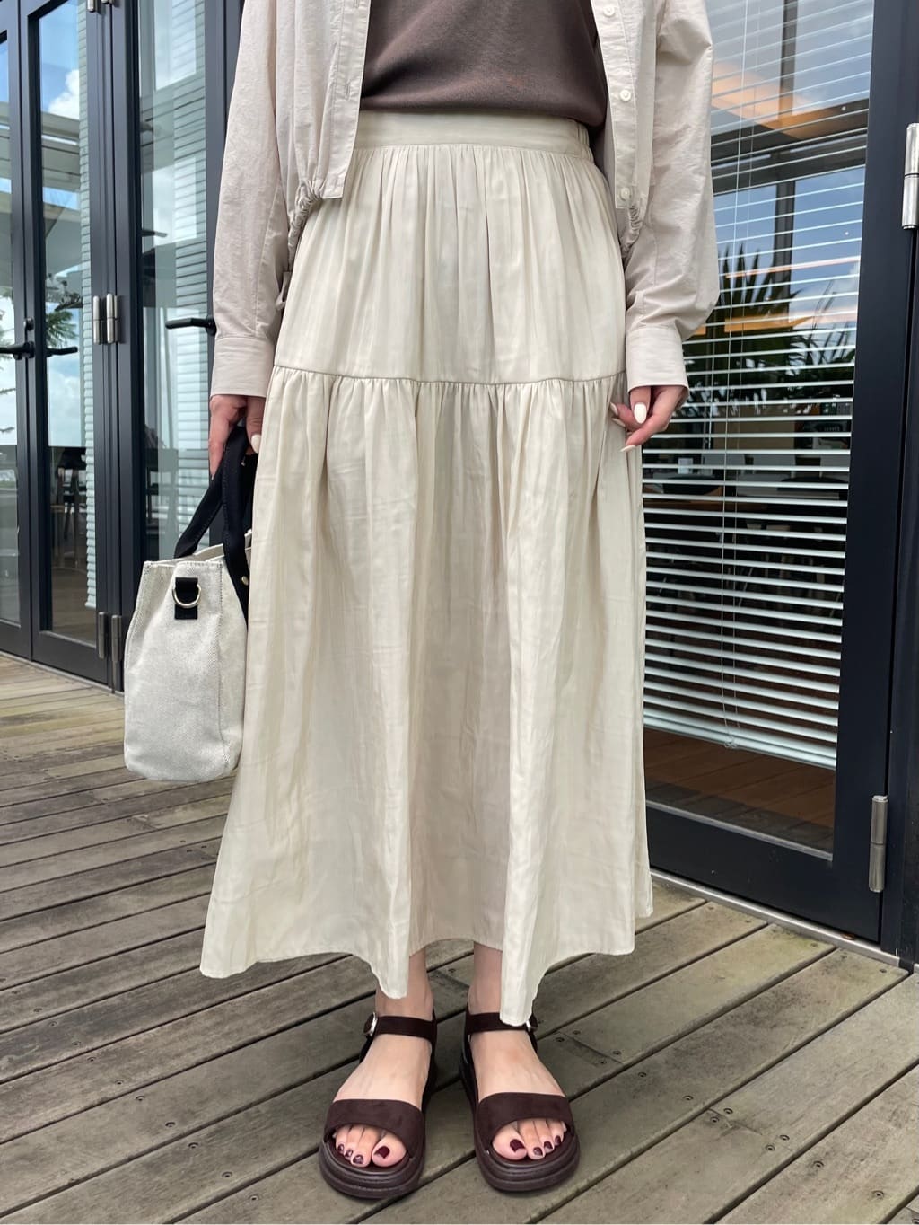 NATSUMIさんの「grove｜履き心地◎！フットベッドサンダル」を使ったコーディネート