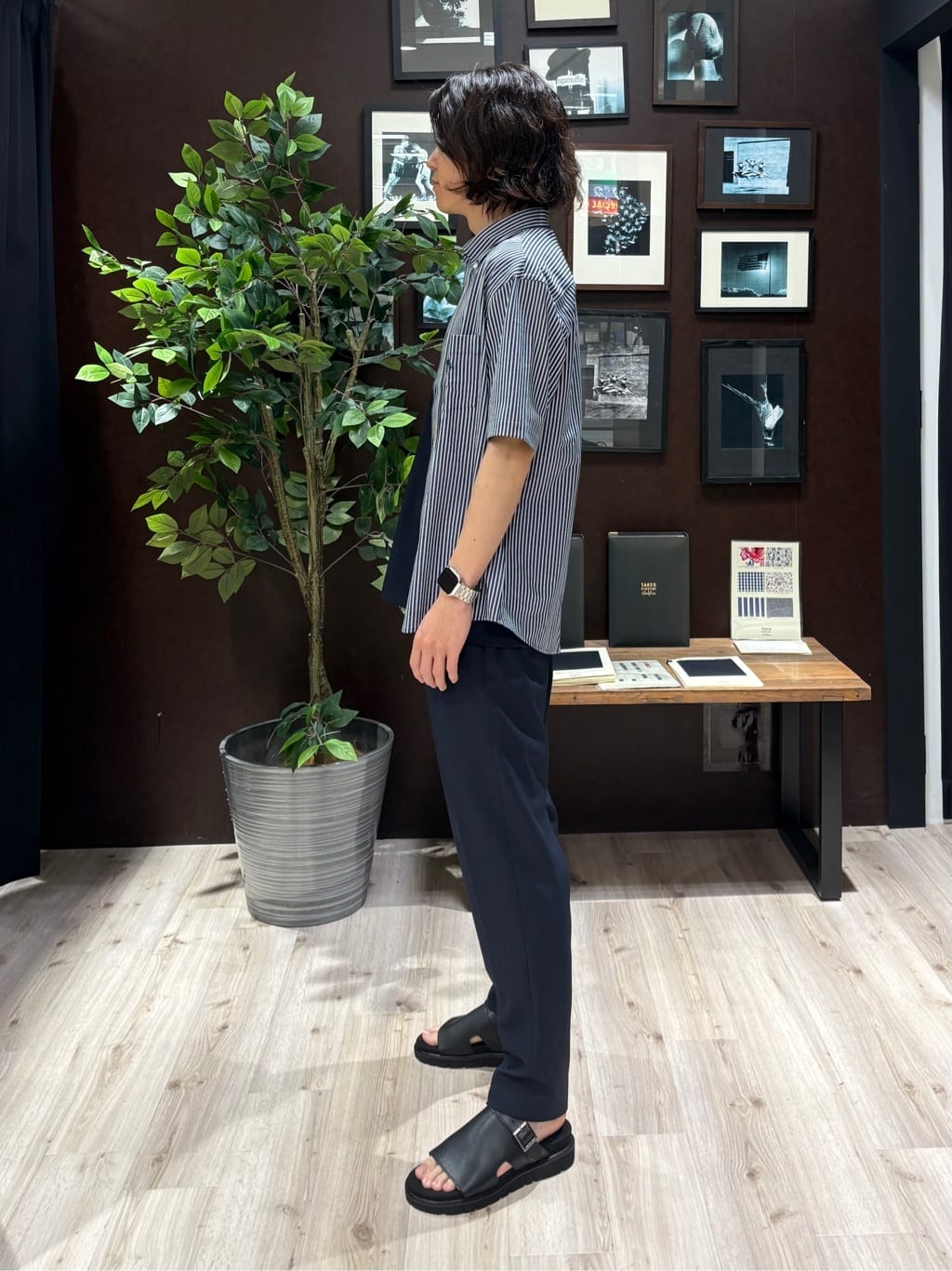 Kaiさんの「TAKEO KIKUCHI｜【COOL CITY WEAR】ストライプジャージ ボタンダウンシャツ /接触冷感」を使ったコーディネート