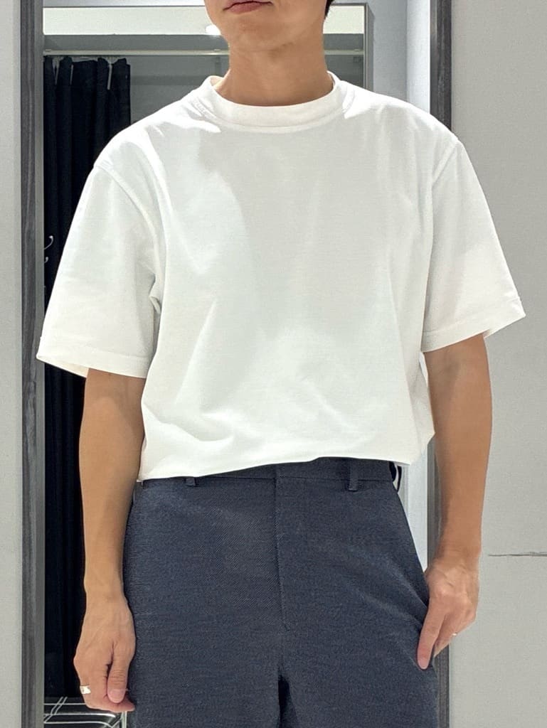 わいずみさんの「TAKEO KIKUCHI｜【抗菌防臭／5サイズ展開】ハイゲージポンチ Tシャツ」を使ったコーディネート