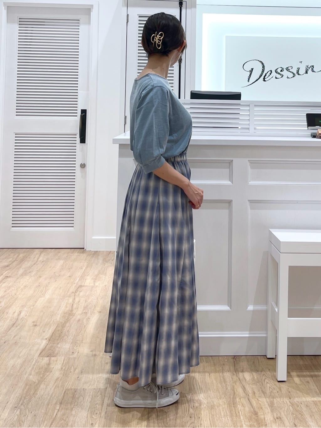canaさんの「Dessin｜【洗える】インディゴ天竺デニム調カットソー」を使ったコーディネート