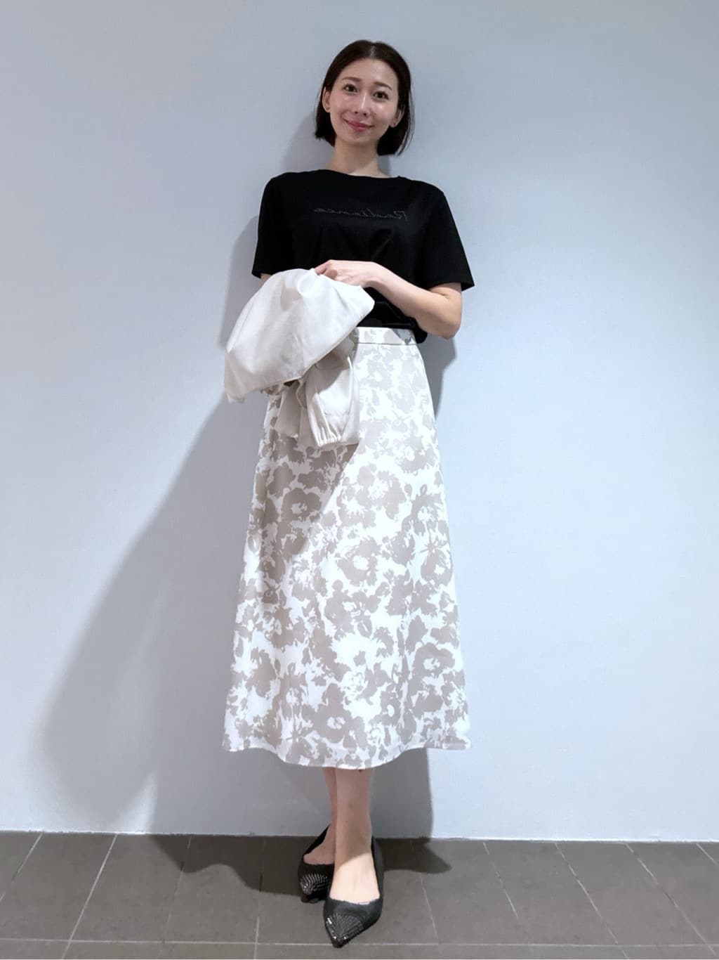 Yukaさんの「COUP DE CHANCE｜【手洗い可／日本製】花柄フレアスカート」を使ったコーディネート