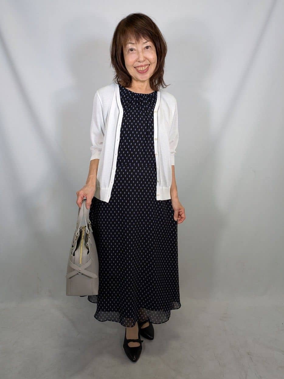 k.kazunoさんの「Reflect｜◆【夏SALE／WEB先行カラーあり／マシンウォッシュ可】コツキ幾何柄ワンピース」を使ったコーディネート