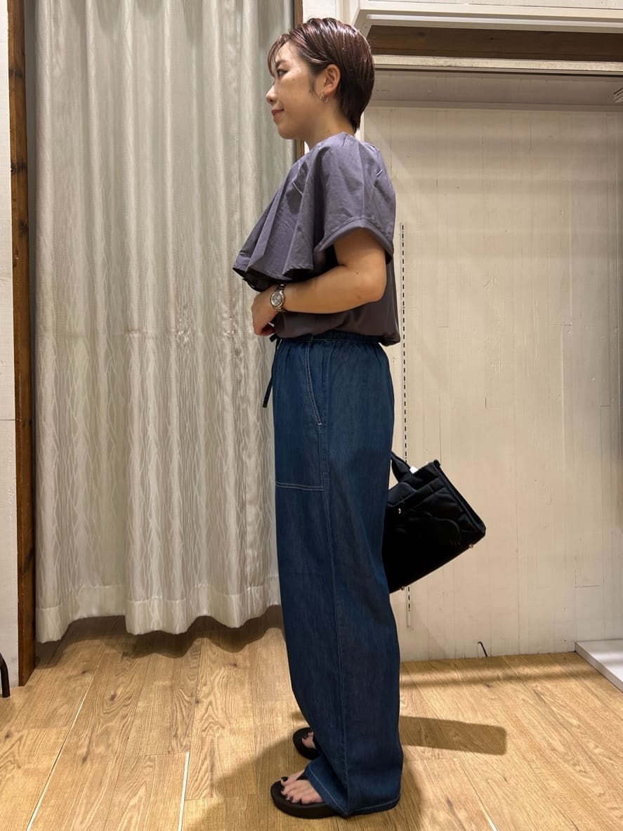 ga_riさんの「THE SHOP TK｜アシメケープ風プルオーバー【接触冷感/洗濯機OK】」を使ったコーディネート