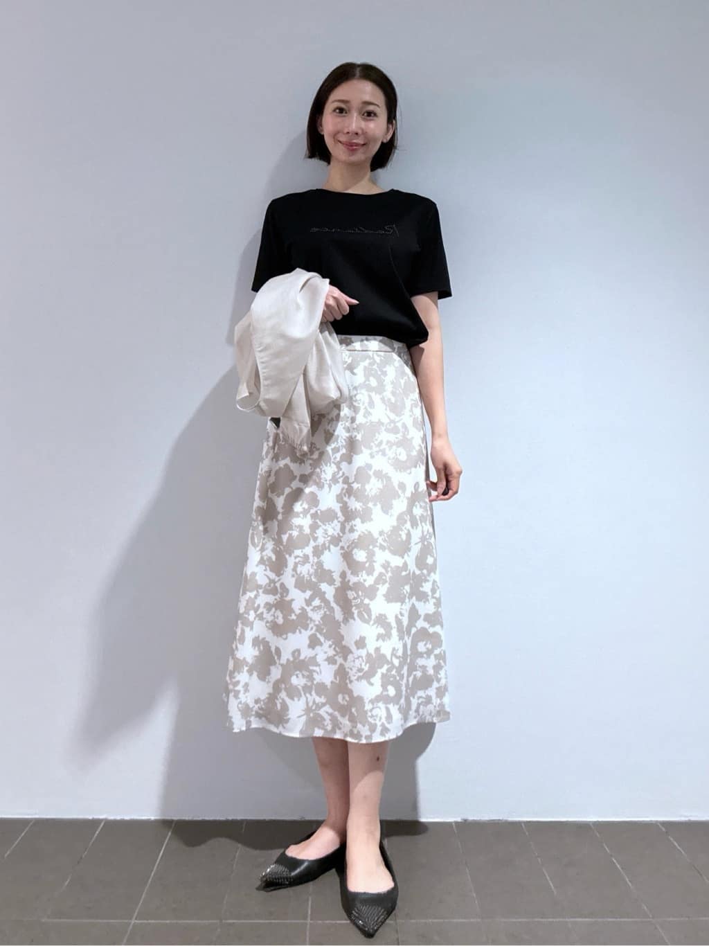 Yukaさんの「COUP DE CHANCE｜【手洗い可／日本製】花柄フレアスカート」を使ったコーディネート