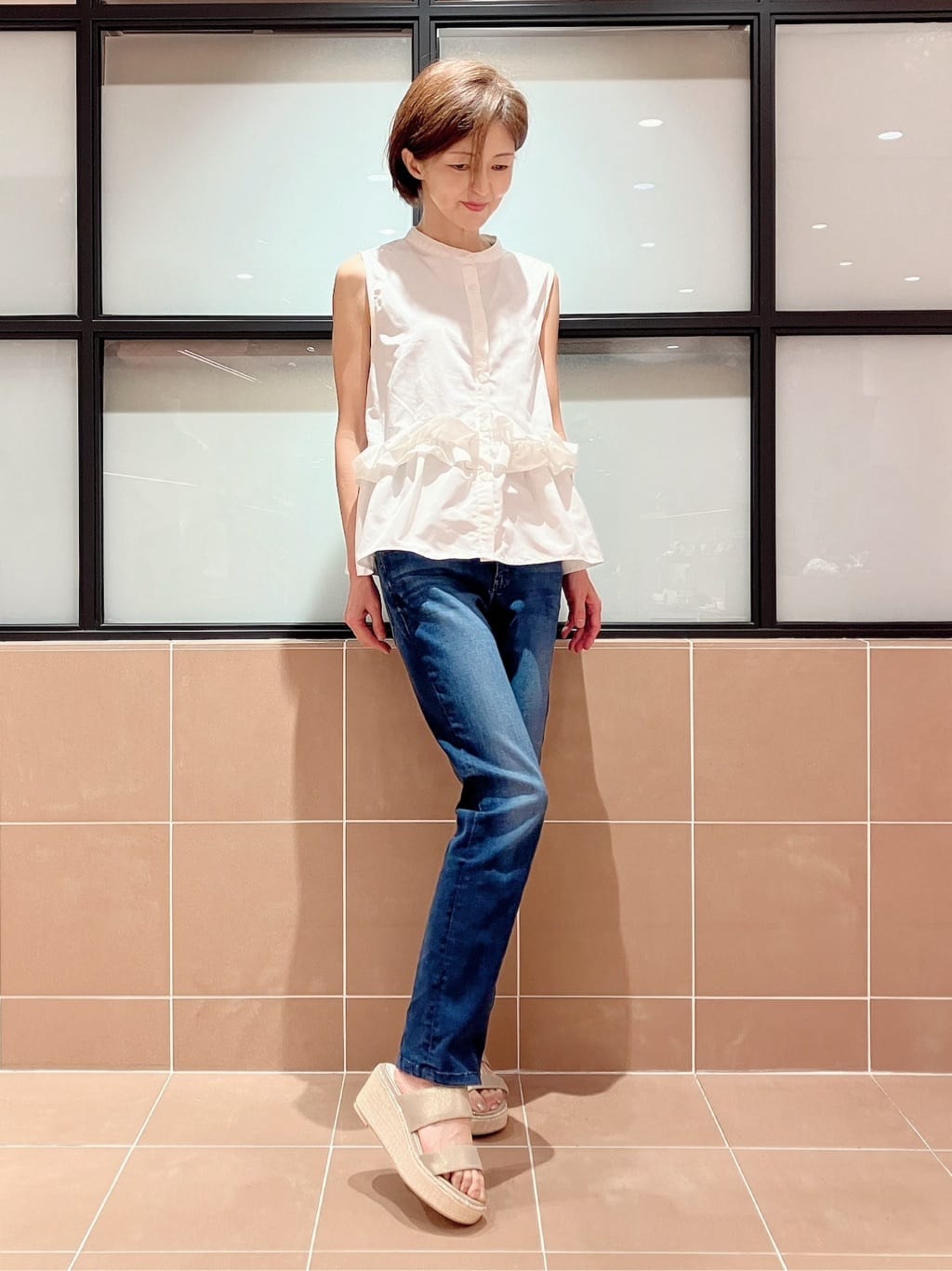 Ｋさんの「ESPERANZA｜ラメラインウェッジミュール」を使ったコーディネート