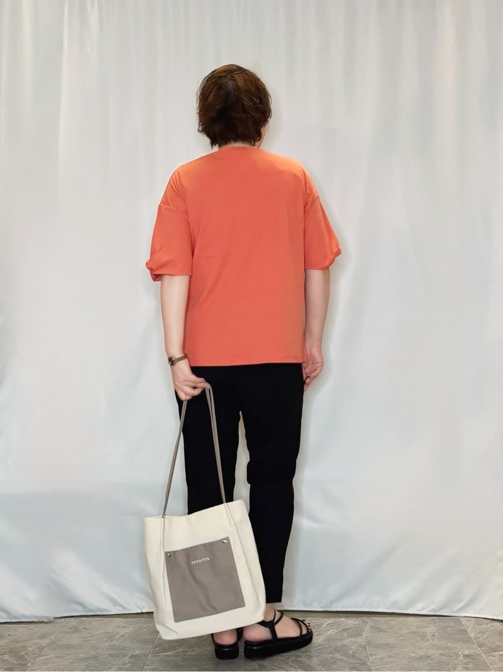 たみさんの「SHOO･LA･RUE｜【ひんやり/洗える/S-LL】袖ねじりシルケットトップス」を使ったコーディネート
