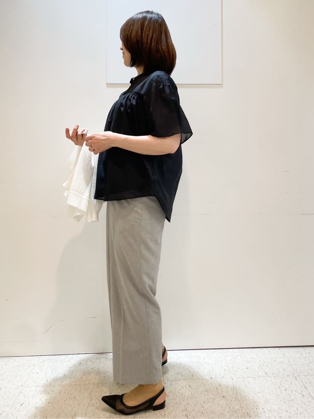 めいさんの「Reflect｜【選べる5色◎／マシンウォッシュ可】シャーリングデザインブラウス」を使ったコーディネート