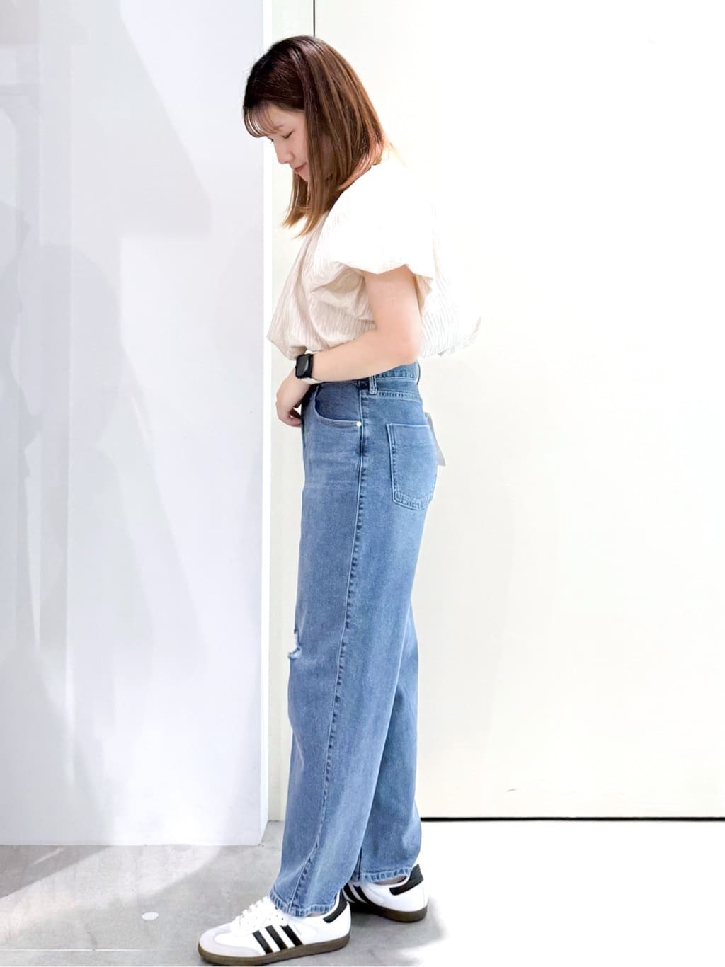sayaさんの「OPAQUE.CLIP｜ふくれジャカードバルーンブラウス【洗濯機洗い可】」を使ったコーディネート