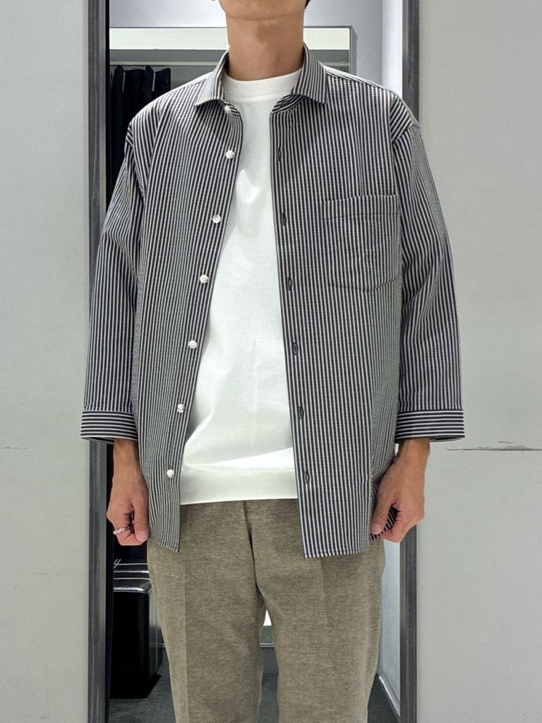 わいずみさんの「TAKEO KIKUCHI｜【抗菌防臭／5サイズ展開】ハイゲージポンチ Tシャツ」を使ったコーディネート