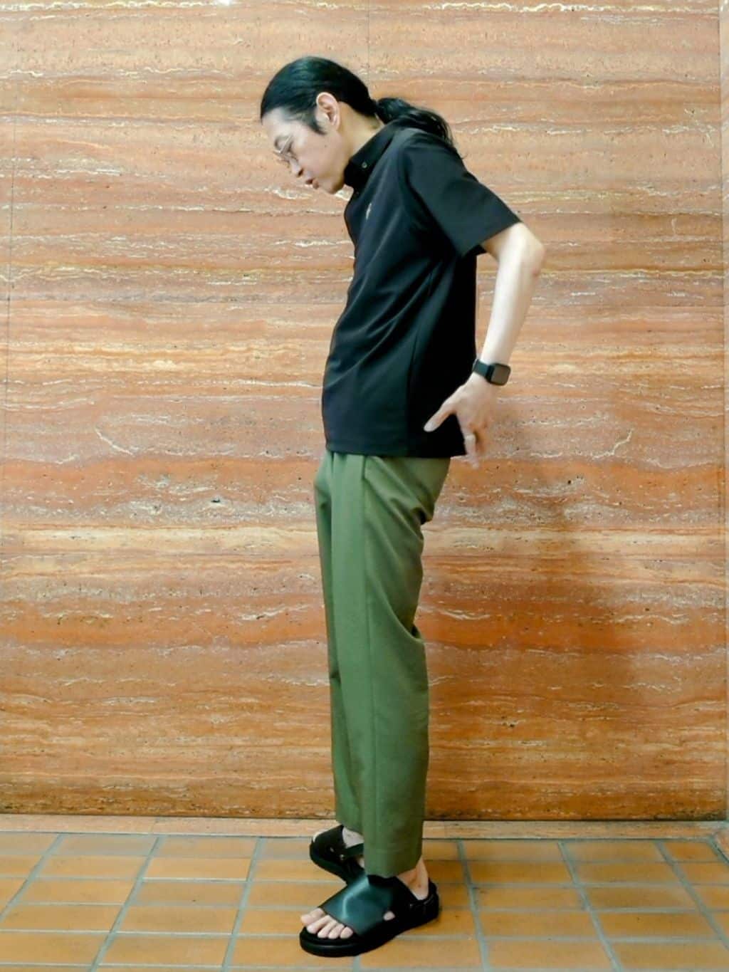 かしげるさんの「TAKEO KIKUCHI｜【COOL CITY WEAR】エアートール ポロシャツ /接触冷感・通気性」を使ったコーディネート