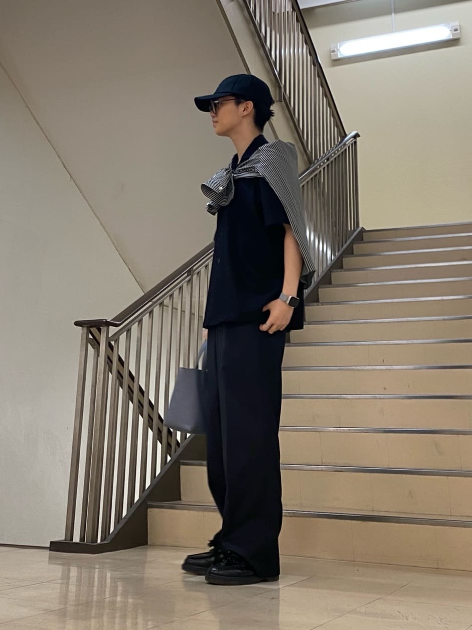 キムラさんの「TAKEO KIKUCHI｜【COOL CITY WEAR】エアートール オープンカラーシャツ /接触冷感・通気性」を使ったコーディネート