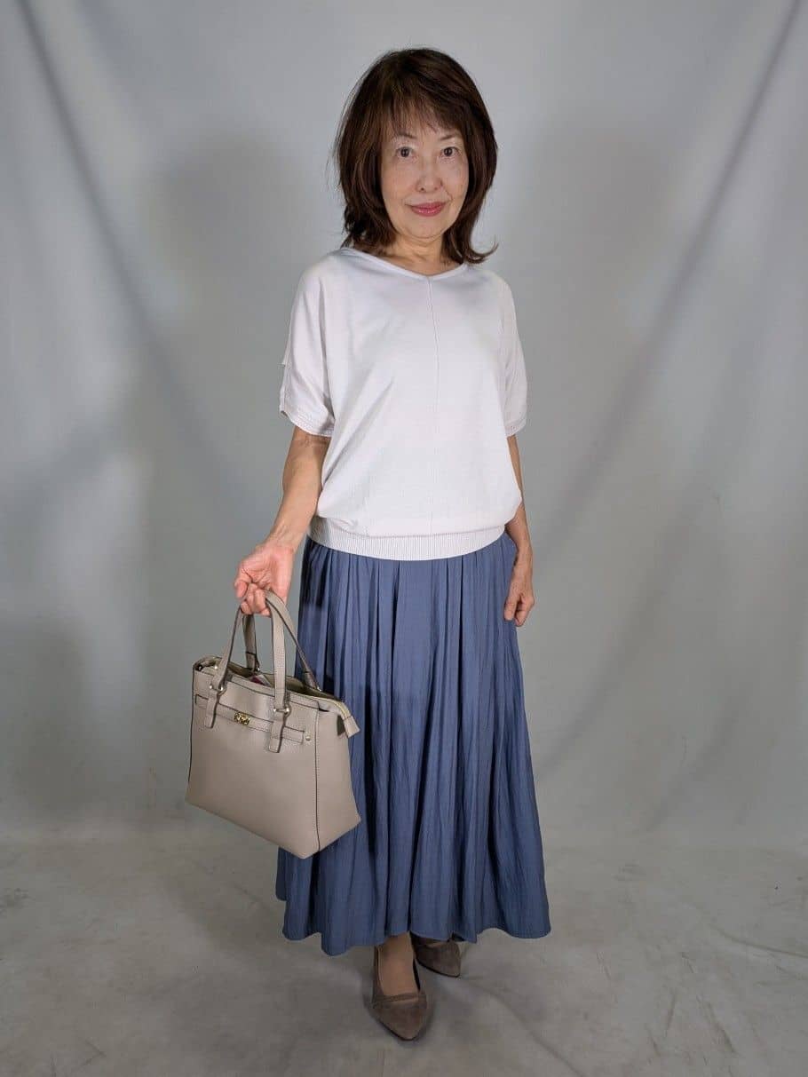 k.kazunoさんの「Reflect｜【選べる7色◎／手洗い可／二の腕カバー】半袖ニット」を使ったコーディネート