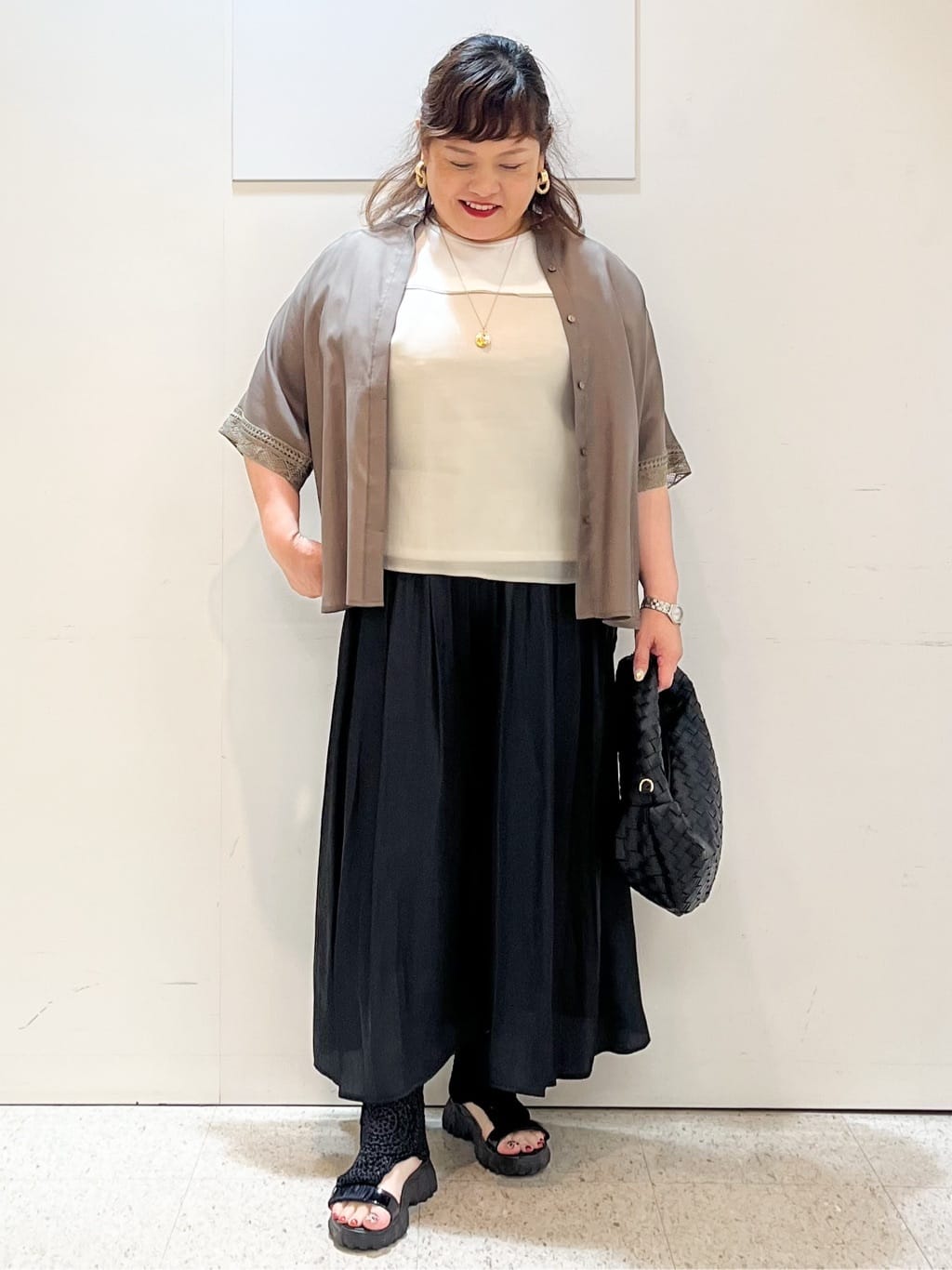 kimmyさんの「Reflect｜【ウエストゴム仕様／長く着られる◎】スカーチョパンツ」を使ったコーディネート