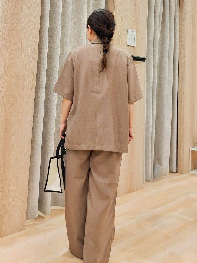 ふるさんの「grove｜軽やかに羽織れて、きちんと見え ハーフスリーブテーラードジャケット」を使ったコーディネート