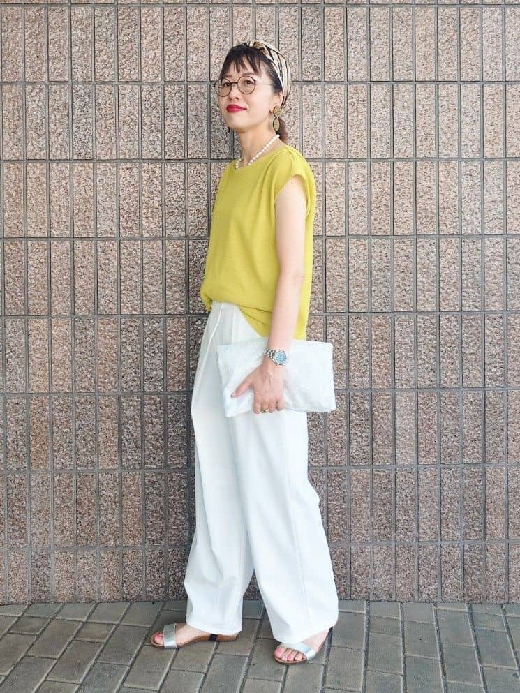MUTSUKOさんの「UNTITLED｜【ジャージ素材】インナードッキングシアーカットソー」を使ったコーディネート