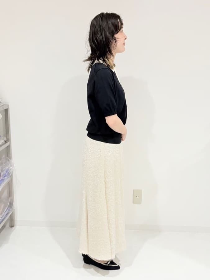 サオリさんの「UNTITLED｜【トレンド/きれいめ】5分袖ポロニット」を使ったコーディネート