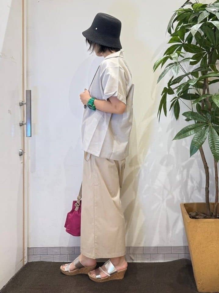 misakiさんの「SHOO･LA･RUE｜【S-LL】さらりと着たい大人のための 麻調半袖ジャケット」を使ったコーディネート