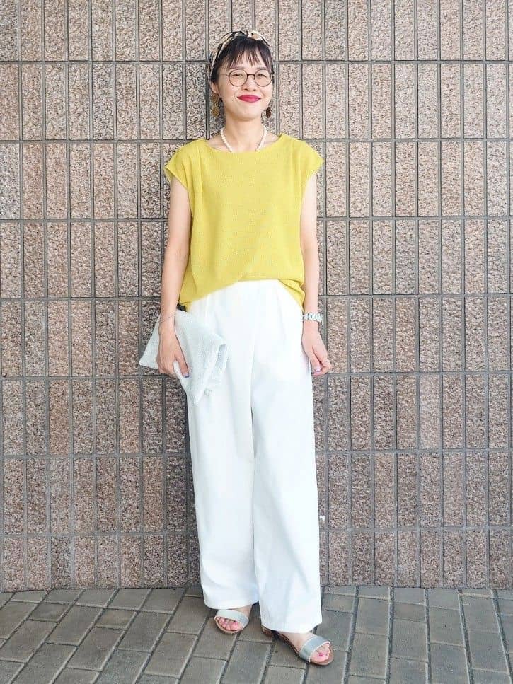 MUTSUKOさんの「UNTITLED｜【ジャージ素材】インナードッキングシアーカットソー」を使ったコーディネート