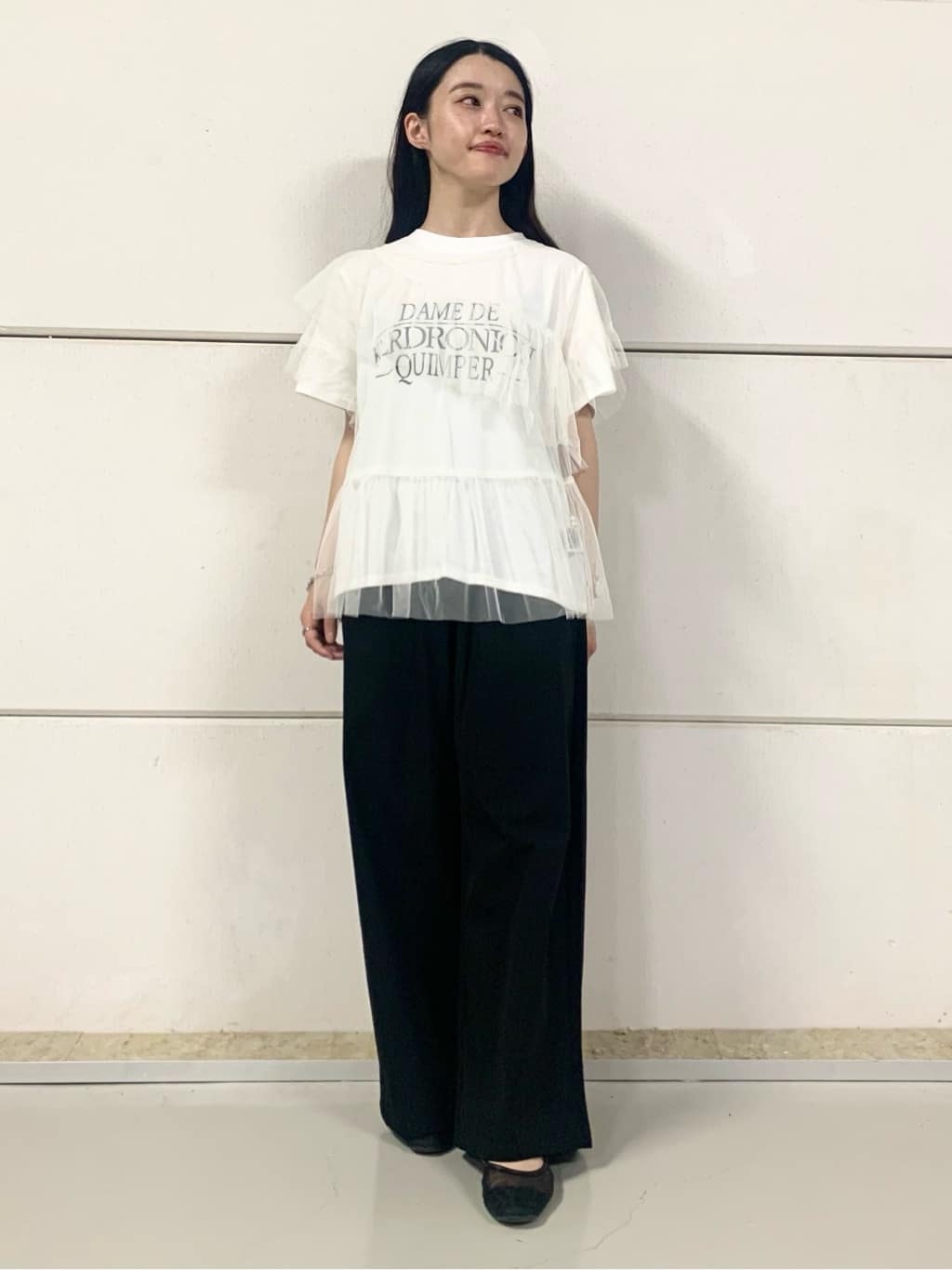 sahoさんの「THE SHOP TK｜【セットアイテム】チュール&times;ロゴTシャツ/洗える」を使ったコーディネート