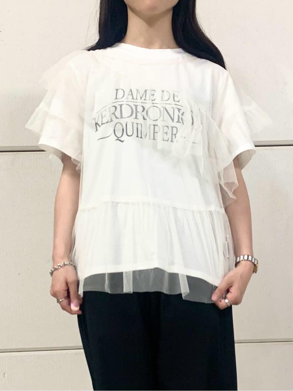 sahoさんの「THE SHOP TK｜【セットアイテム】チュール&times;ロゴTシャツ/洗える」を使ったコーディネート