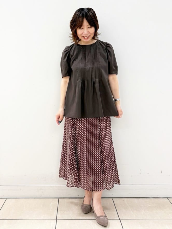 KIKIさんの「Reflect｜【すっきり見え！長め丈】ピンタックデザインチュニックブラウス」を使ったコーディネート