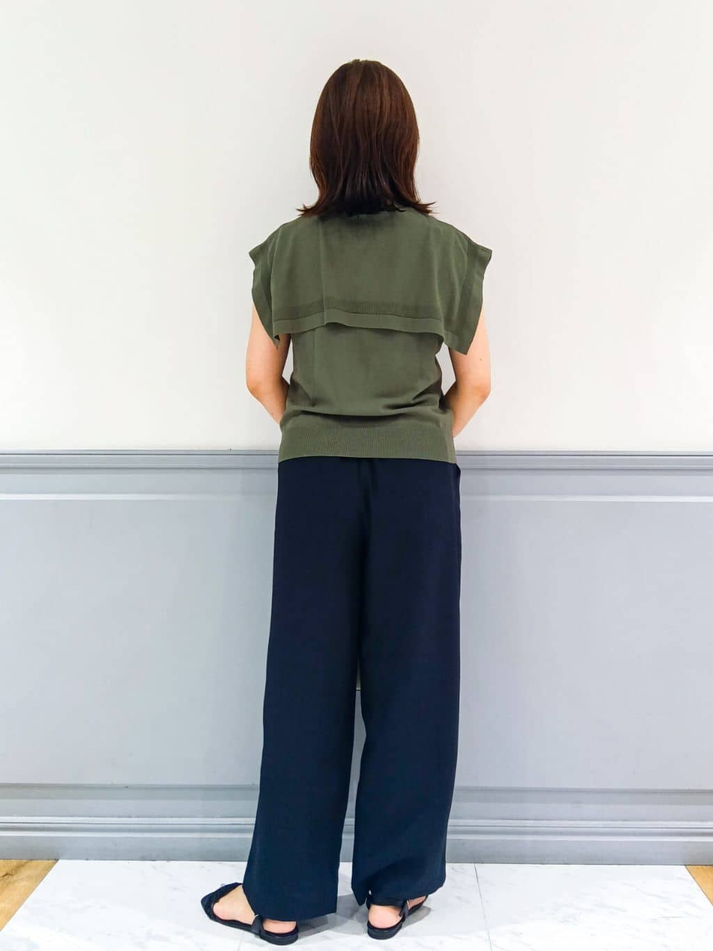 なっちゃんさんの「grove｜【ひんやり/UVカット】大人の可愛さ　セーラーカラーニット」を使ったコーディネート