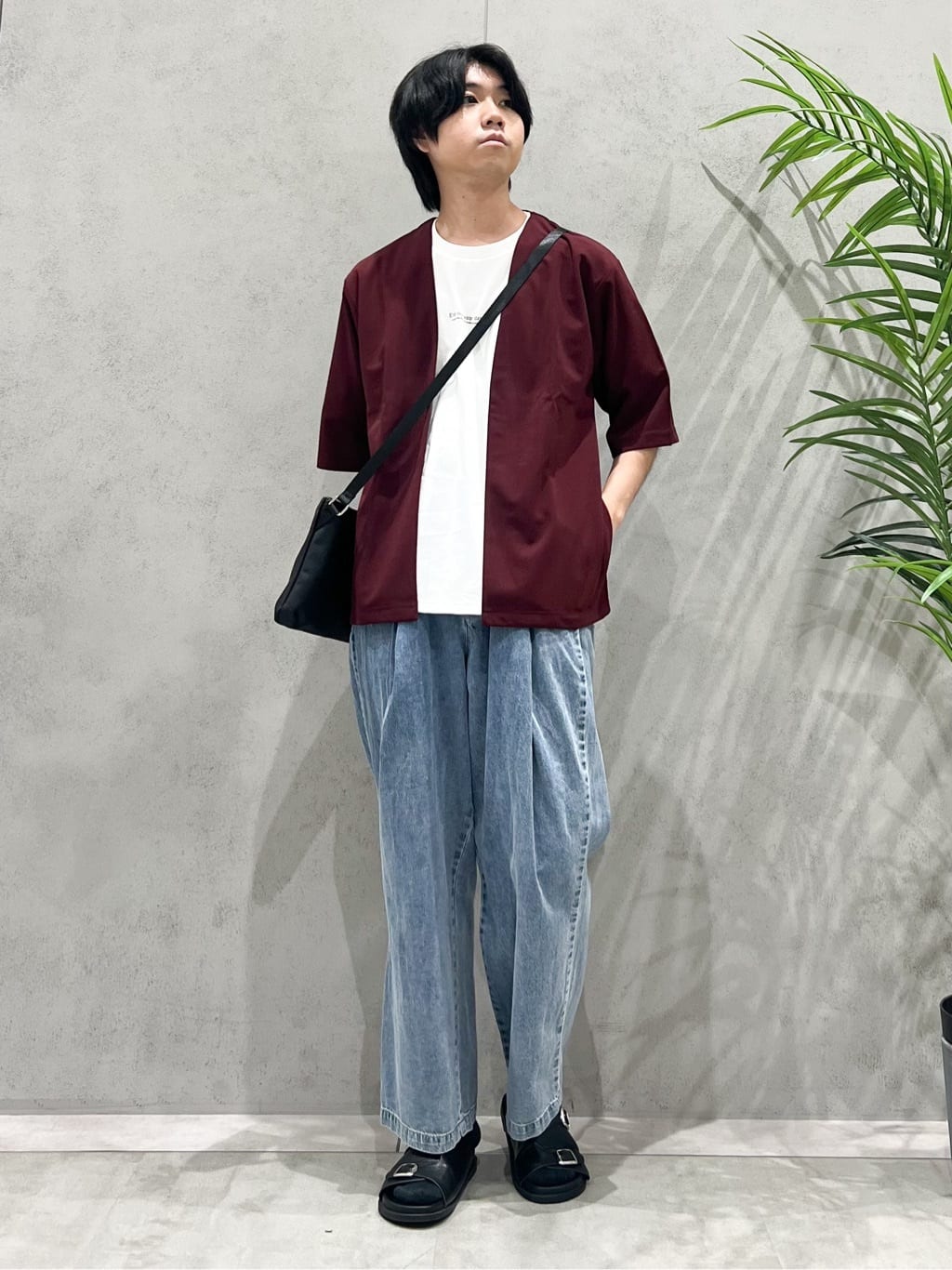 SHI-MAさんの「THE SHOP TK｜五分袖カーディガン+半袖Tシャツセットアイテム 洗濯機OK」を使ったコーディネート