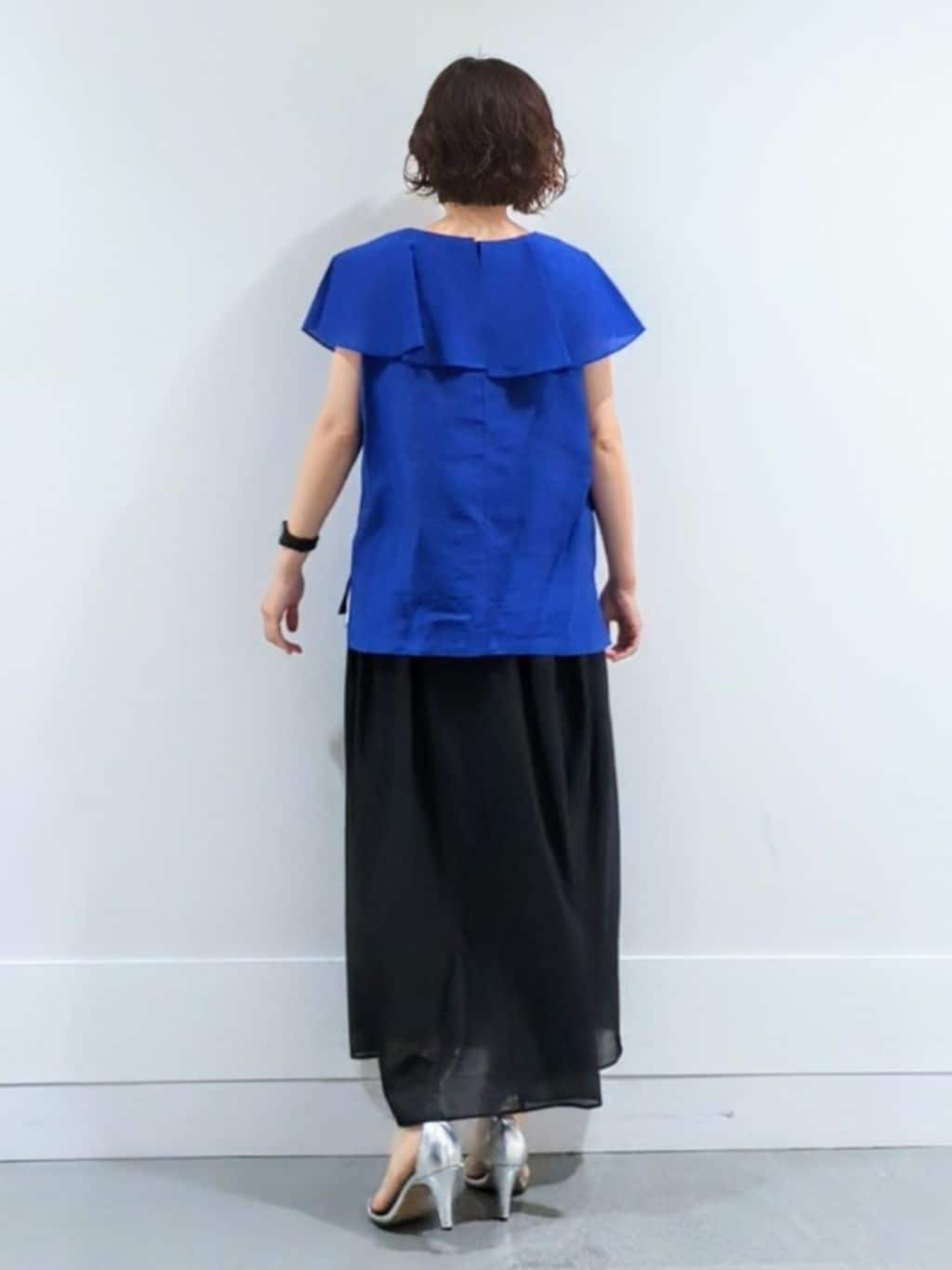 ミズタさんの「UNTITLED｜【きれいめ/洗える/フリル】ラッフルシアーブラウス」を使ったコーディネート