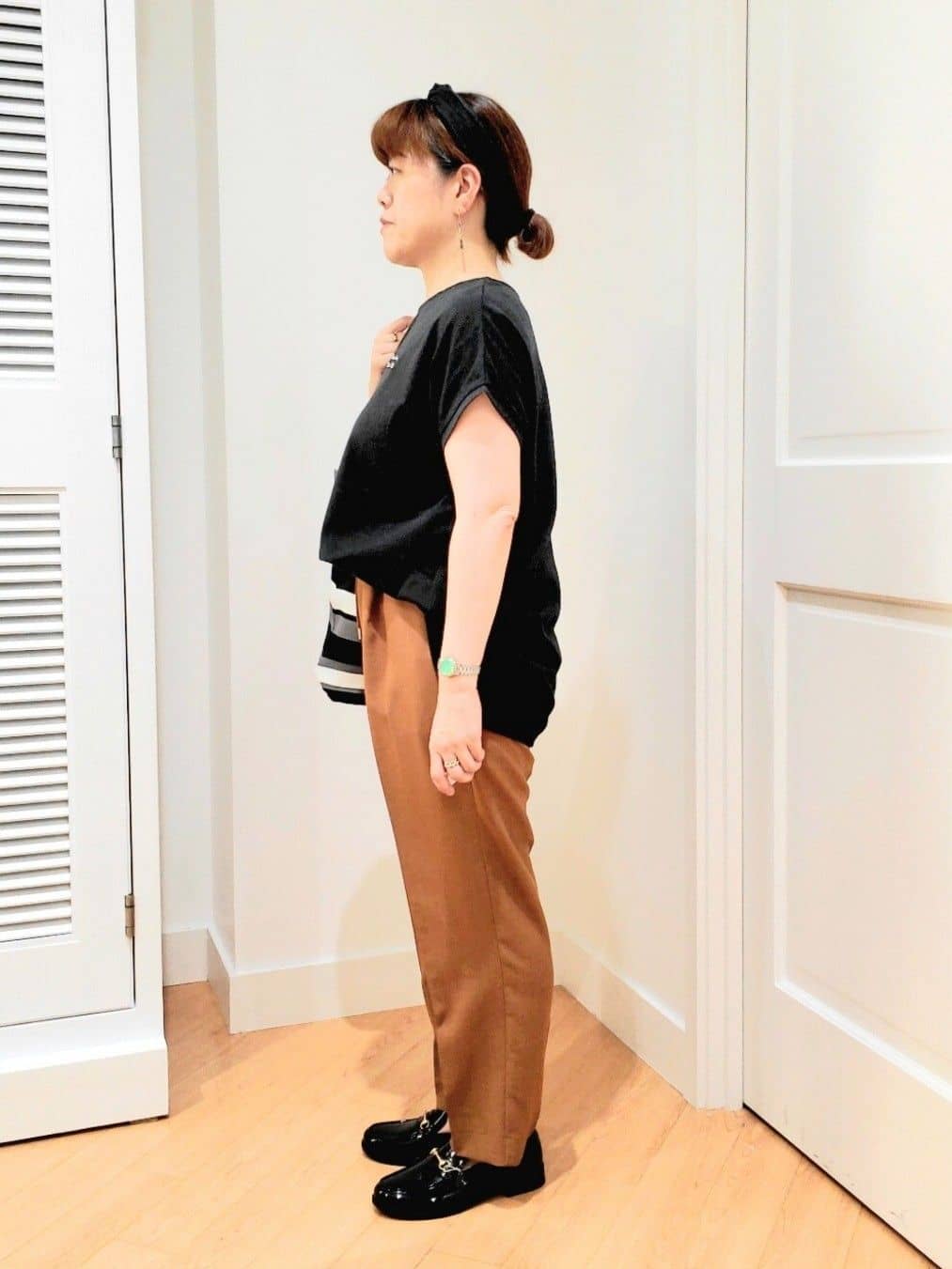 ai-Pさんの「Dessin｜【洗える】フレンチスリーブロゴ入りTシャツ」を使ったコーディネート