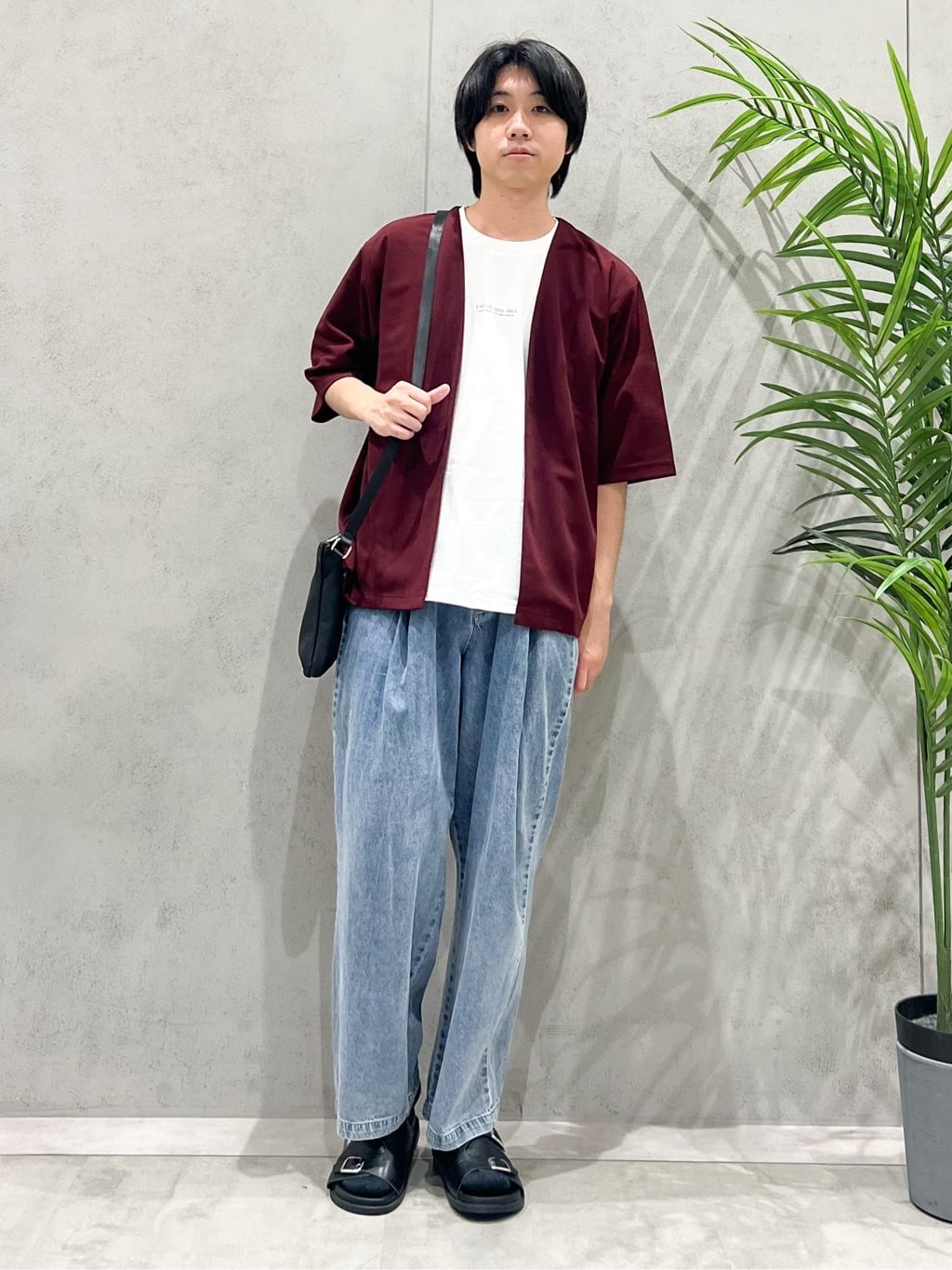 SHI-MAさんの「THE SHOP TK｜五分袖カーディガン+半袖Tシャツセットアイテム 洗濯機OK」を使ったコーディネート