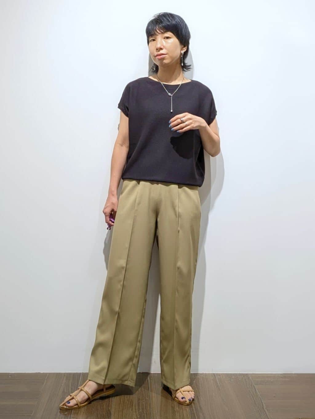 4410さんの「THE SHOP TK｜【6色展開】さらさらフレンチニット【毛玉になりにくい/洗濯機OK】」を使ったコーディネート