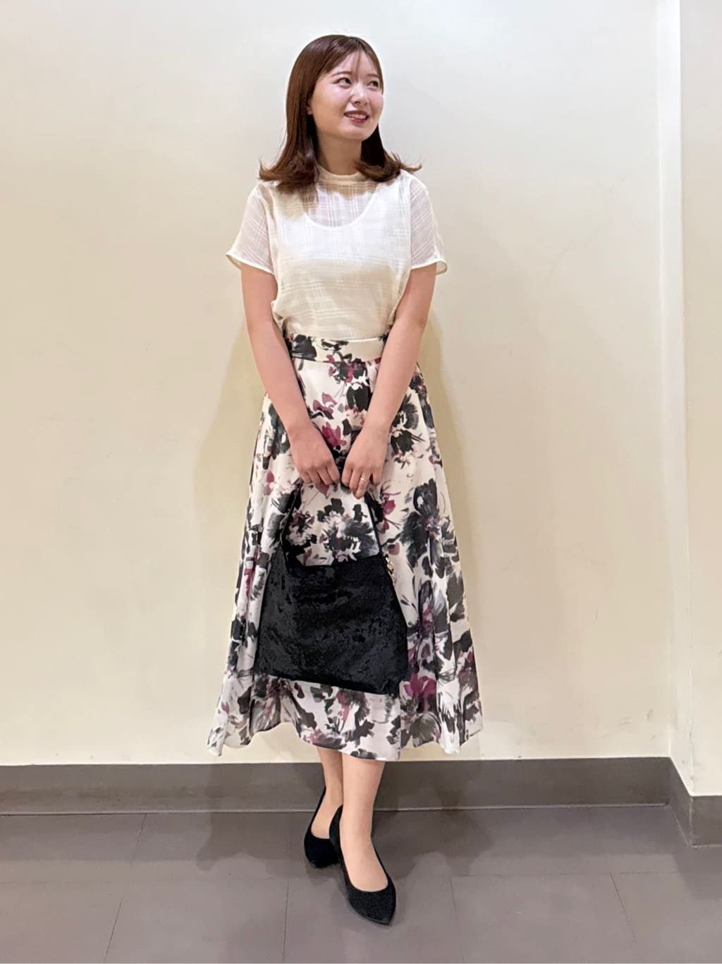 いくみさんの「UNTITLED｜【シアー】チェックスタンドネックブラウス」を使ったコーディネート