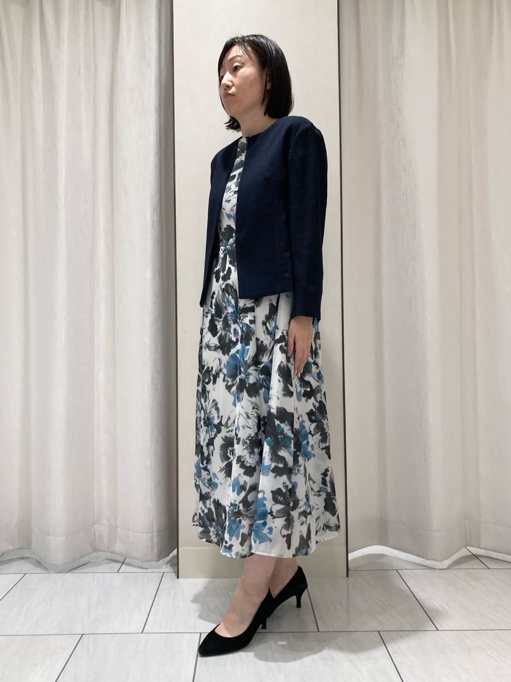 わたなべさんの「UNTITLED｜【短丈/日本製】カラミ風メッシュ ノーカラージャケット」を使ったコーディネート