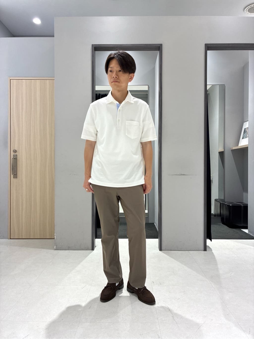 わいずみさんの「TAKEO KIKUCHI｜【抗菌防臭】COOL DOTS（R）ドビープリント ジャケット」を使ったコーディネート