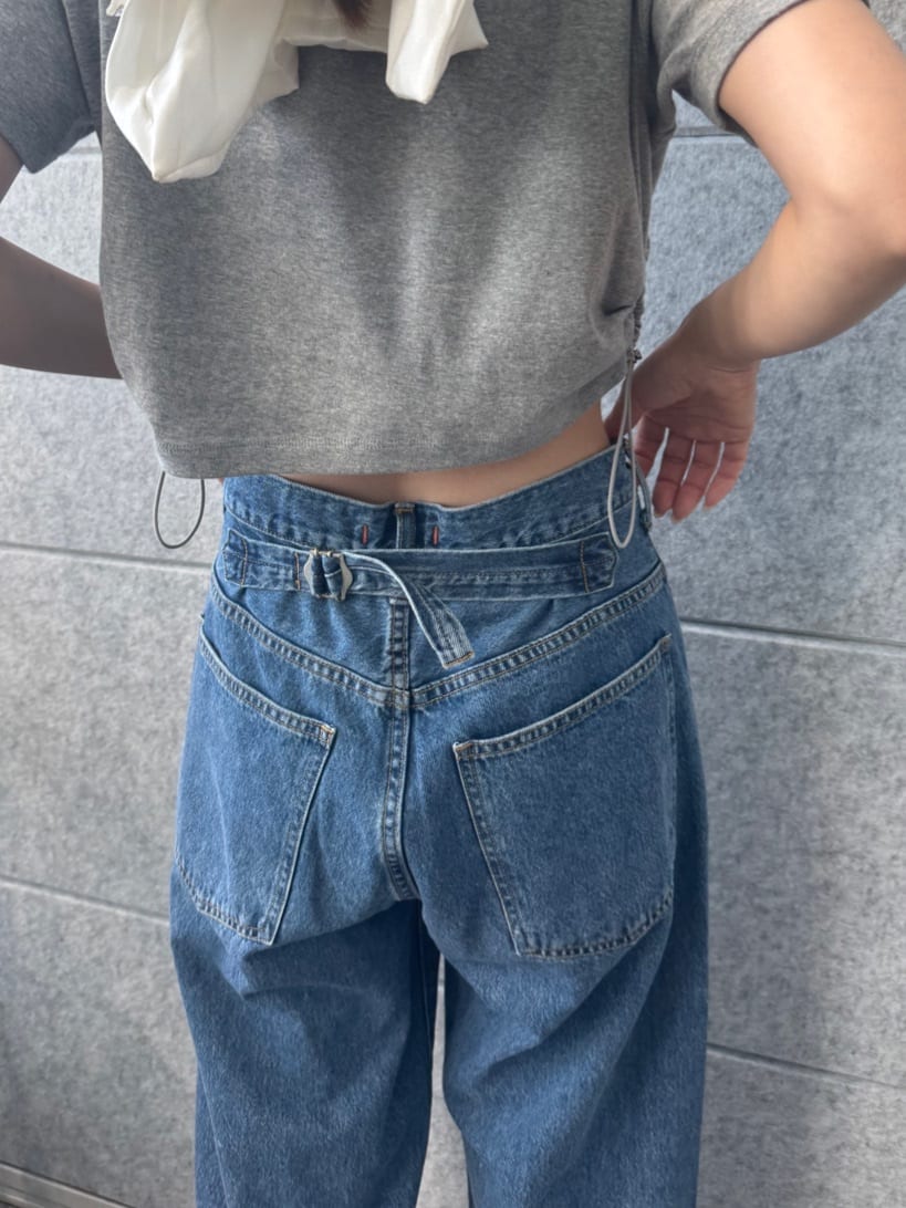 designer yukaさんの「CODE A｜drawstring crop tee」を使ったコーディネート