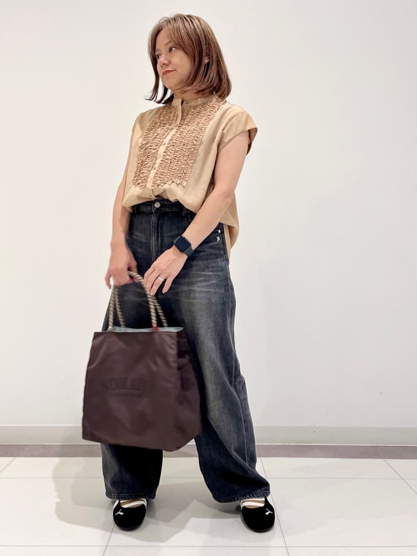 Reecoさんの「DRESSTERIOR｜ヴィンテージ加工ワイドデニムパンツ」を使ったコーディネート