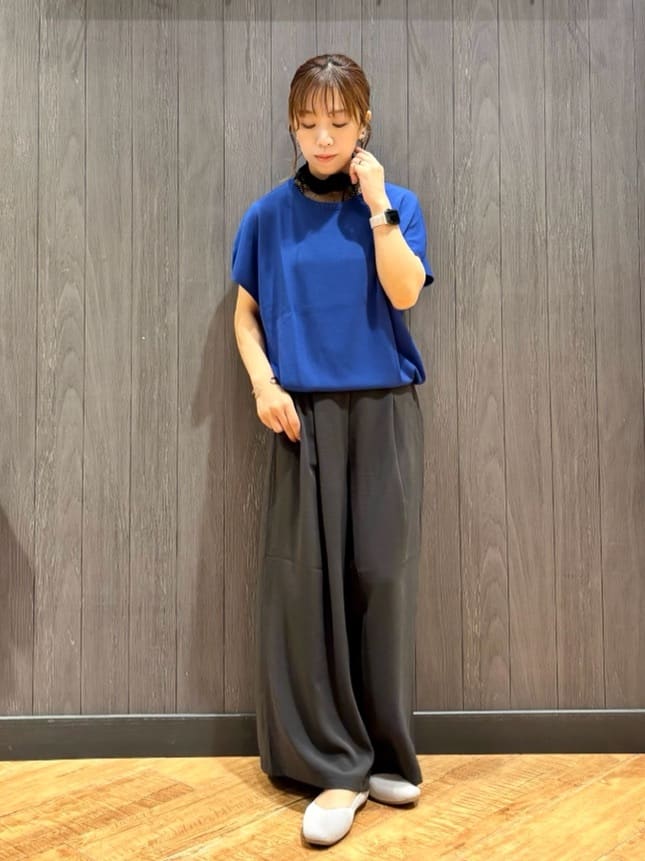 meiさんの「SHOO･LA･RUE｜【ひんやり/S-LL】さらさらな肌触りが心地よい フレンチスリーブニット」を使ったコーディネート