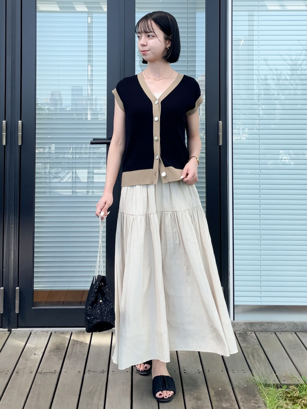 NATSUMIさんの「grove｜◆【細めのストラップでトレンド感◎】スリムストリングヒールサンダル」を使ったコーディネート