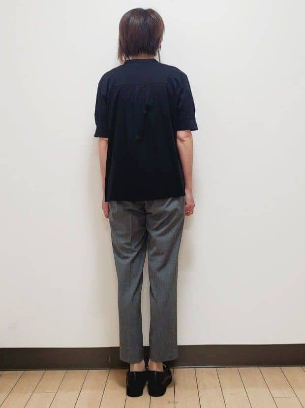yuuさんの「Reflect｜【すっきり見え！長め丈／マシンウォッシュ可】スキッパーネックジャージトップス」を使ったコーディネート